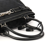 8K07 Sac cabas Hamptons en toile Signature noire