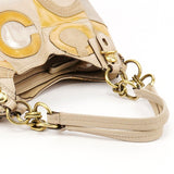 15770 Beige Gold Madison Maggie Patchwork Shoulder Bag