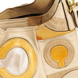 15770 Beige Gold Madison Maggie Patchwork Shoulder Bag