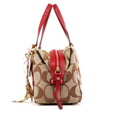 F23006 Beige Red Signature Bowling Bag