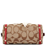 F23006 Beige Red Signature Bowling Bag