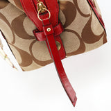 F23006 Beige Red Signature Bowling Bag