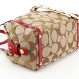 F23006 Beige Red Signature Bowling Bag