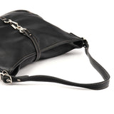 9266 Bolso hobo Clip de piel negra