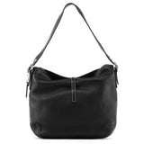 9266 Bolso hobo Clip de piel negra