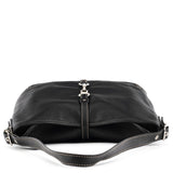 9266 Bolso hobo Clip de piel negra