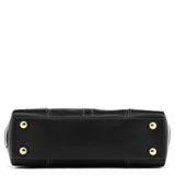 11547 Turnlock tote i sort læder