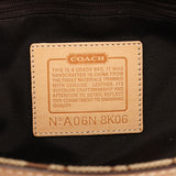 8K06 Hamptons tote i beige Signature canvas og cognacfarvet læder