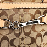 8K06 Hamptons tote i beige Signature canvas og cognacfarvet læder