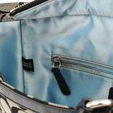 F17726 Torebka tote z szaro-czarnego płótna Signature