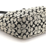 F17726 Torebka tote z szaro-czarnego płótna Signature