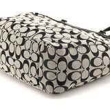 F17726 Torebka tote z szaro-czarnego płótna Signature