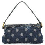 Navy Denim Polka Dot Totally Turnlock Mini Bag