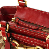 12467 Hamptons tote i beige og rød Signature canvas