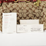 12467 Hamptons tote i beige og rød Signature canvas