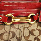 12467 Hamptons tote i beige og rød Signature canvas