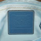 11557 Beige Light Blue Signature Madeline Turnlock Tote Bag