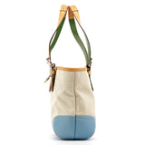 4428 Ivory Light Blue Canvas Daisy Soho Tote Bag