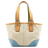 4428 Ivory Light Blue Canvas Daisy Soho Tote Bag