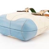 4428 Ivory Light Blue Canvas Daisy Soho Tote Bag