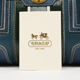 11607 Blue Leather Turnlock Tote Bag