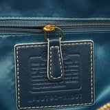 11607 Blue Leather Turnlock Tote Bag