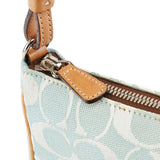 6094 Demi skuldertaske i lyseblåt Signature canvas