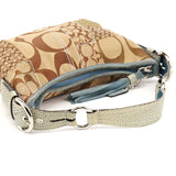 3680 Beige Blue Python Patchwork Shoulder Bag