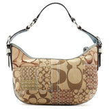3680 Beige Blue Python Patchwork Shoulder Bag