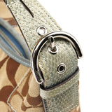 3680 Beige Blue Python Patchwork Shoulder Bag
