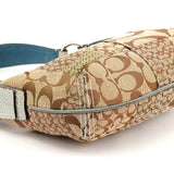 3680 Beige Blue Python Patchwork Shoulder Bag
