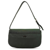 Green Tessuto Nylon Flap Shoulder Bag