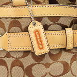 8K07 Hamptons tote i beige og cognacfarvet Signature canvas