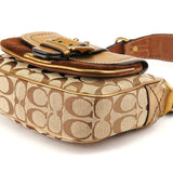1495 Borsa a spalla Soho in tela Signature beige e bronzo