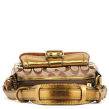 1495 Borsa a spalla Soho in tela Signature beige e bronzo