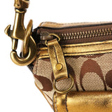 1495 Borsa a spalla Soho in tela Signature beige e bronzo