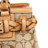 F15665 Hamptons shopper van beige Signature canvas en cognac leer