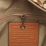 F15665 Hamptons shopper van beige Signature canvas en cognac leer