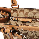 F15665 Hamptons shopper van beige Signature canvas en cognac leer