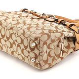F15665 Hamptons shopper van beige Signature canvas en cognac leer