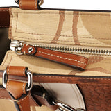 F13337 Hamptons shopper van beige Signature canvas en cognac leer