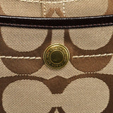 11603 Borsa a spalla Signature Ergo in tela beige e marrone