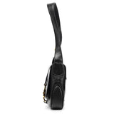 001 3824 Jackie Schultertasche aus schwarzem Leder