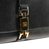 001 3824 Jackie Schultertasche aus schwarzem Leder