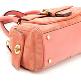 8A23 Soho bowlingtaske i laksefarvet ruskind
