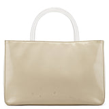 1998 Bolso tote Spazzolato marfil con asas de plexiglás