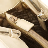 1998 Bolso tote Spazzolato marfil con asas de plexiglás