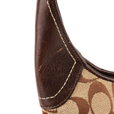 8K10 Sac porté épaule Signature Clip en toile beige et marron