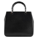 002 1061 Bamboo tote i sort læder