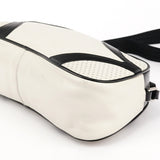 Printemps 2000 Sac porté épaule Vitello Drive en cuir de veau blanc et noir